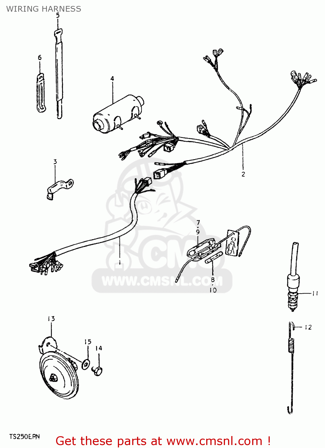 WIRING HARNESS TS250ER 1979 (N) (E01 E02 E04 E16 E18 E22 E24 E39)