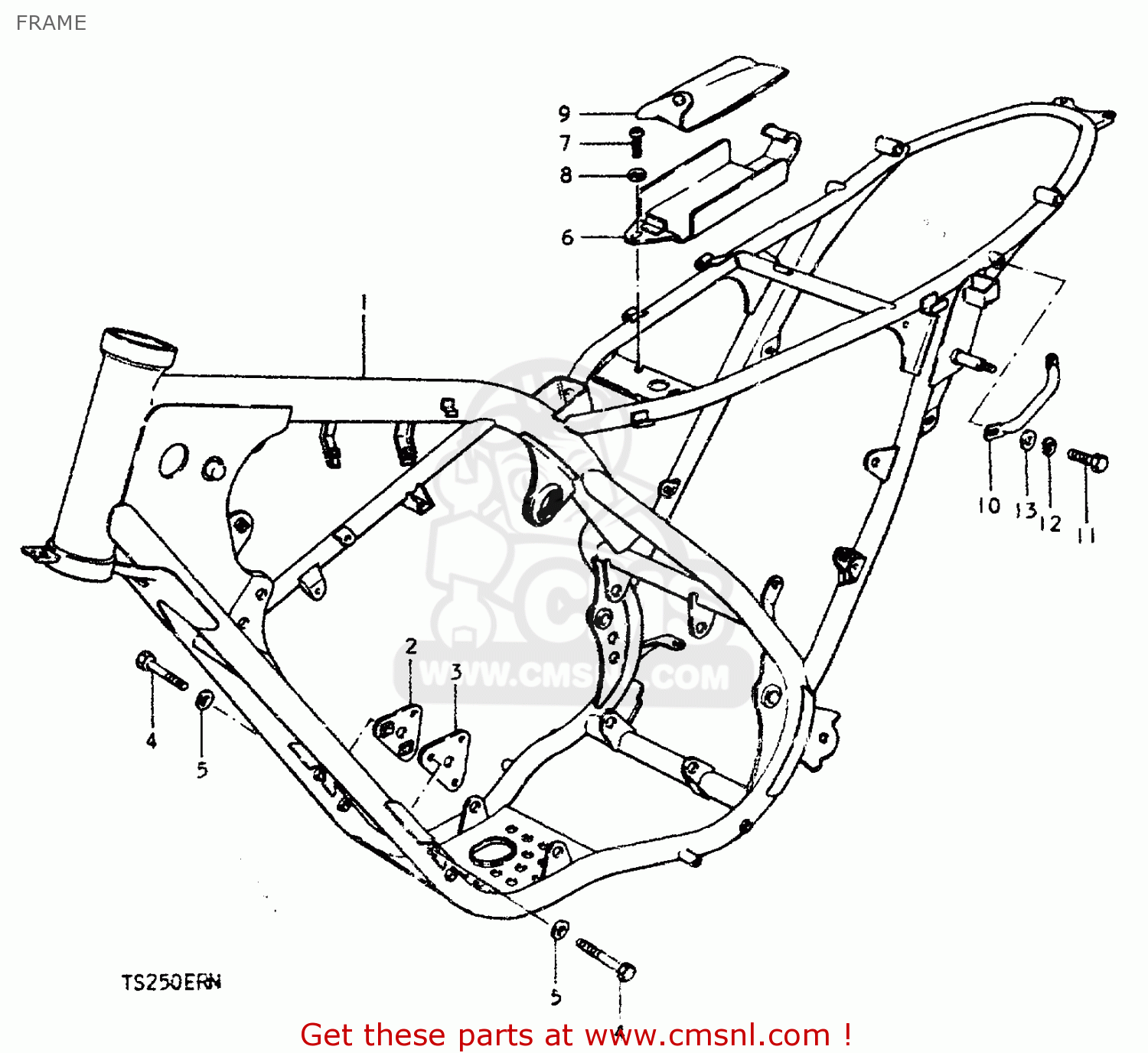 FRAME TS250ER 1979 (N) (E01 E02 E04 E16 E18 E22 E24 E39)