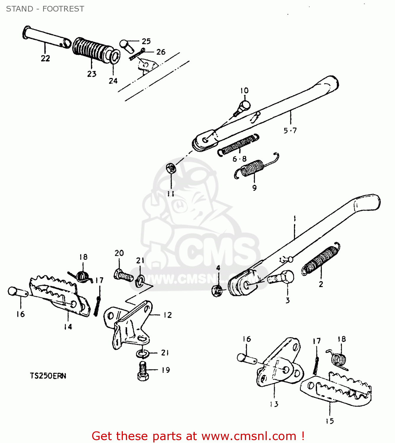 STAND - FOOTREST TS250ER 1979 (N) (E01 E02 E04 E16 E18 E22 E24 E39)