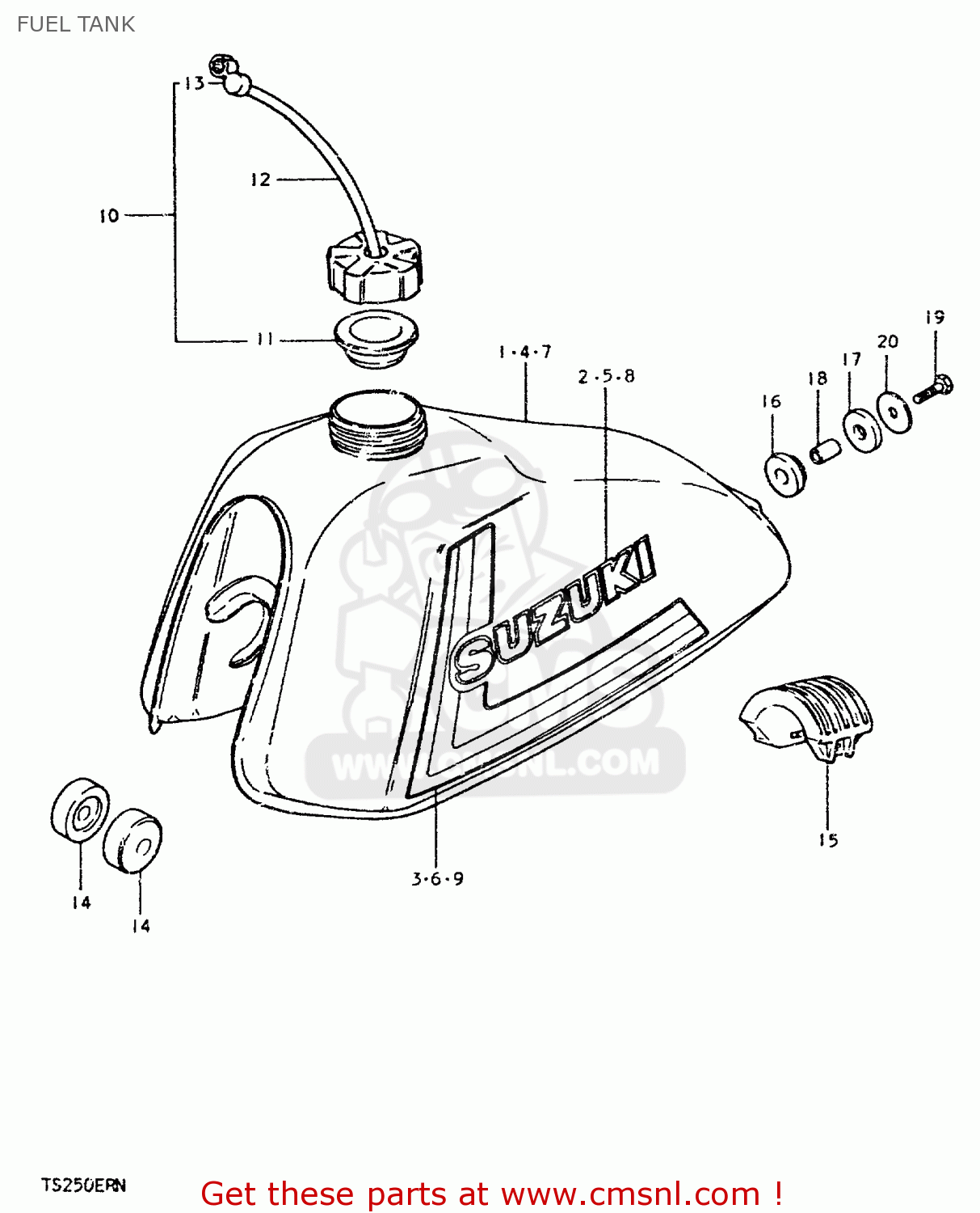 FUEL TANK TS250ER 1979 (N) (E01 E02 E04 E16 E18 E22 E24 E39)