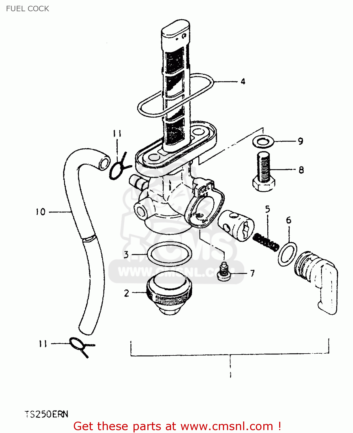 FUEL COCK TS250ER 1979 (N) (E01 E02 E04 E16 E18 E22 E24 E39)