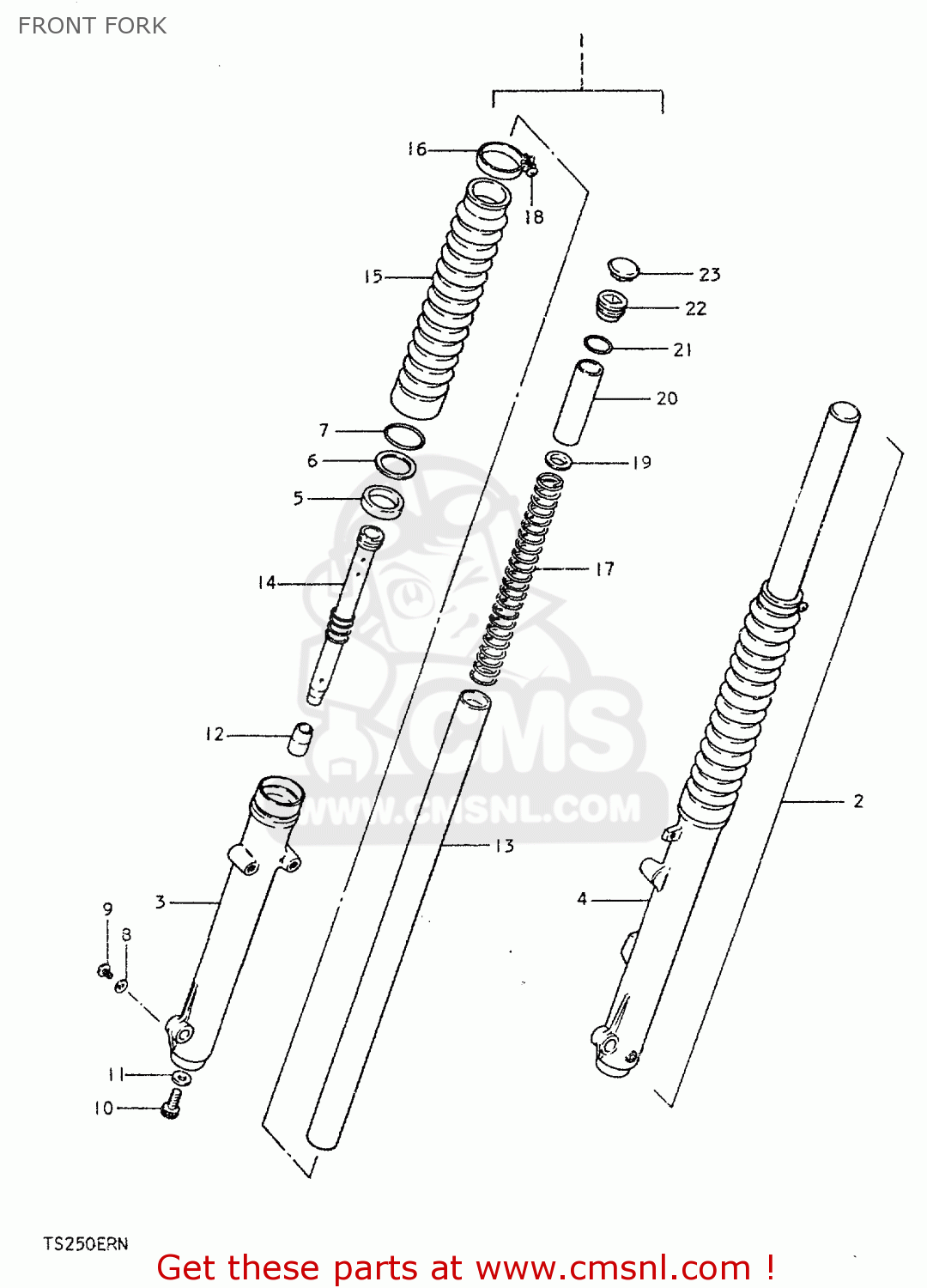 FRONT FORK TS250ER 1979 (N) (E01 E02 E04 E16 E18 E22 E24 E39)