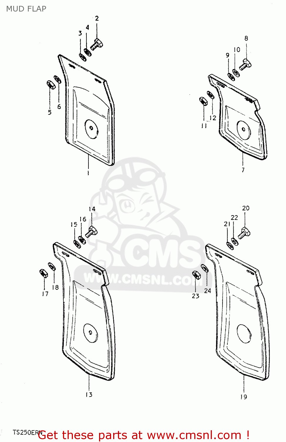 MUD FLAP TS250ER 1979 (N) (E01 E02 E04 E16 E18 E22 E24 E39)