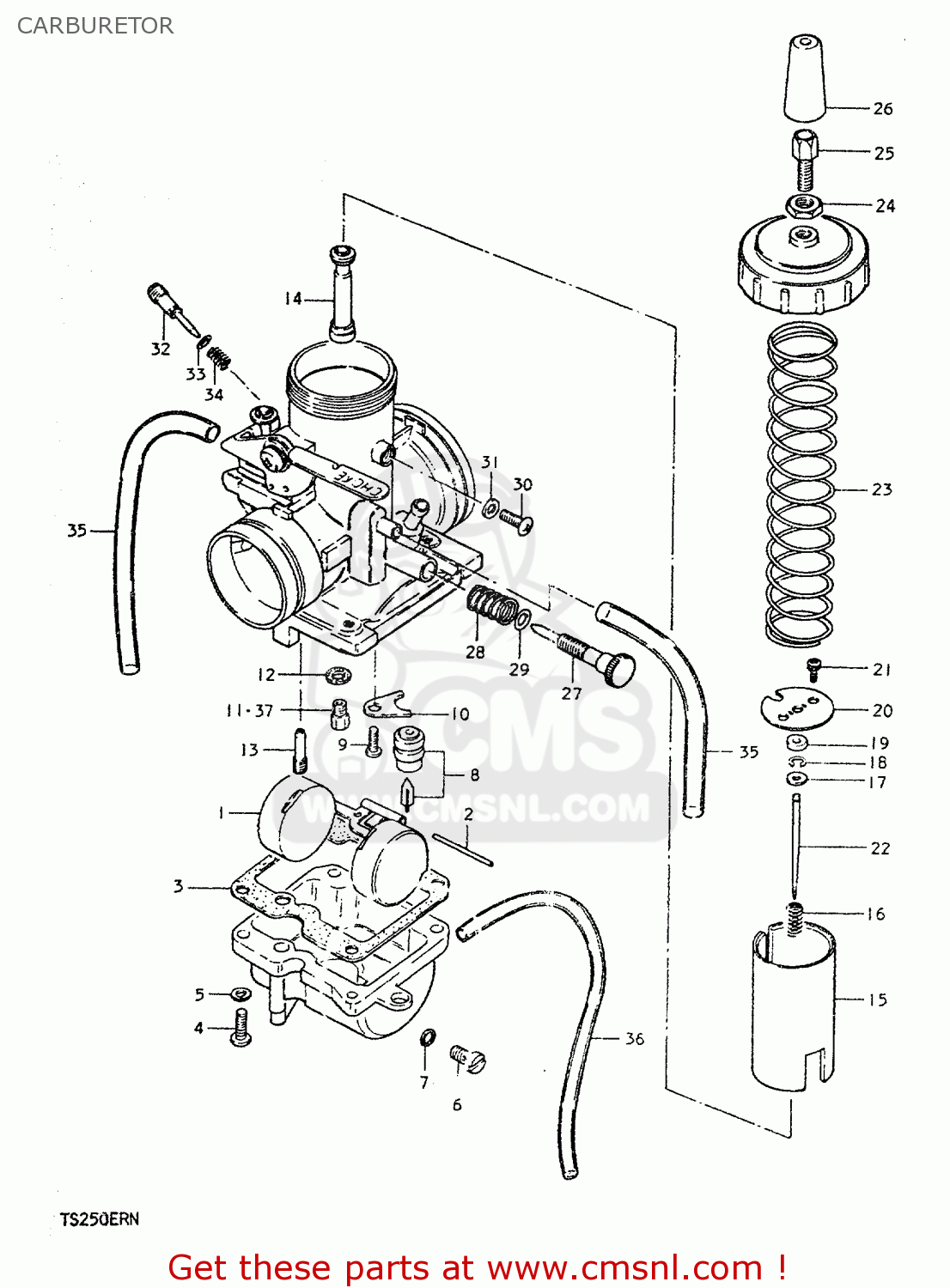 CARBURETOR TS250ER 1979 (N) (E01 E02 E04 E16 E18 E22 E24 E39)