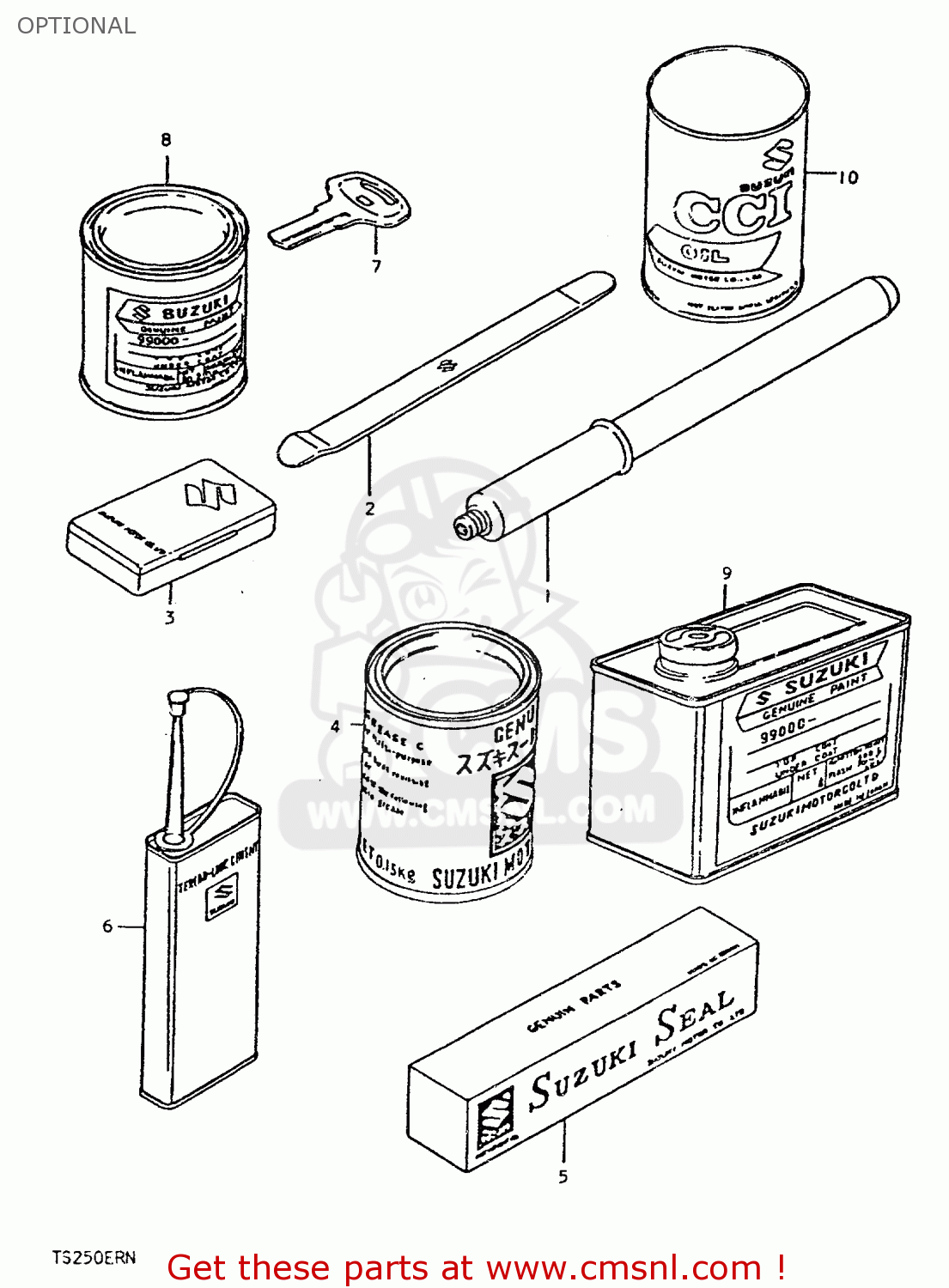 OPTIONAL TS250ER 1979 (N) (E01 E02 E04 E16 E18 E22 E24 E39)