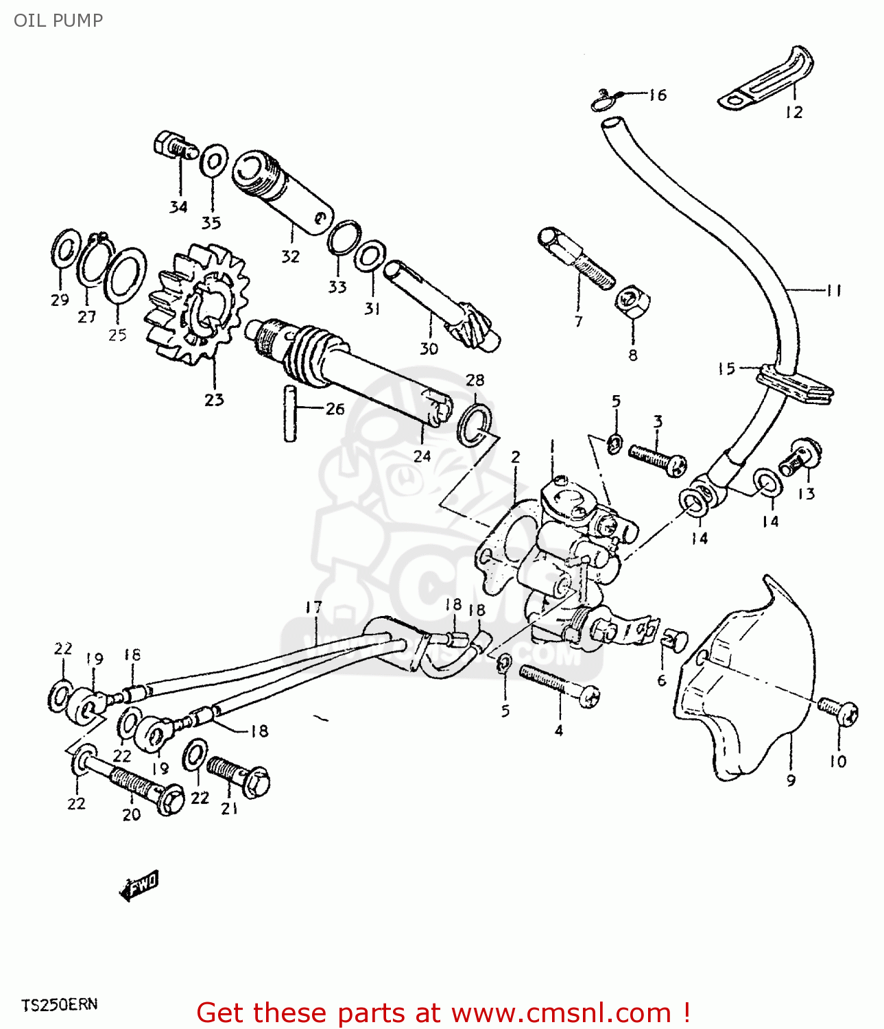 OIL PUMP TS250ER 1979 (N) (E01 E02 E04 E16 E18 E22 E24 E39)
