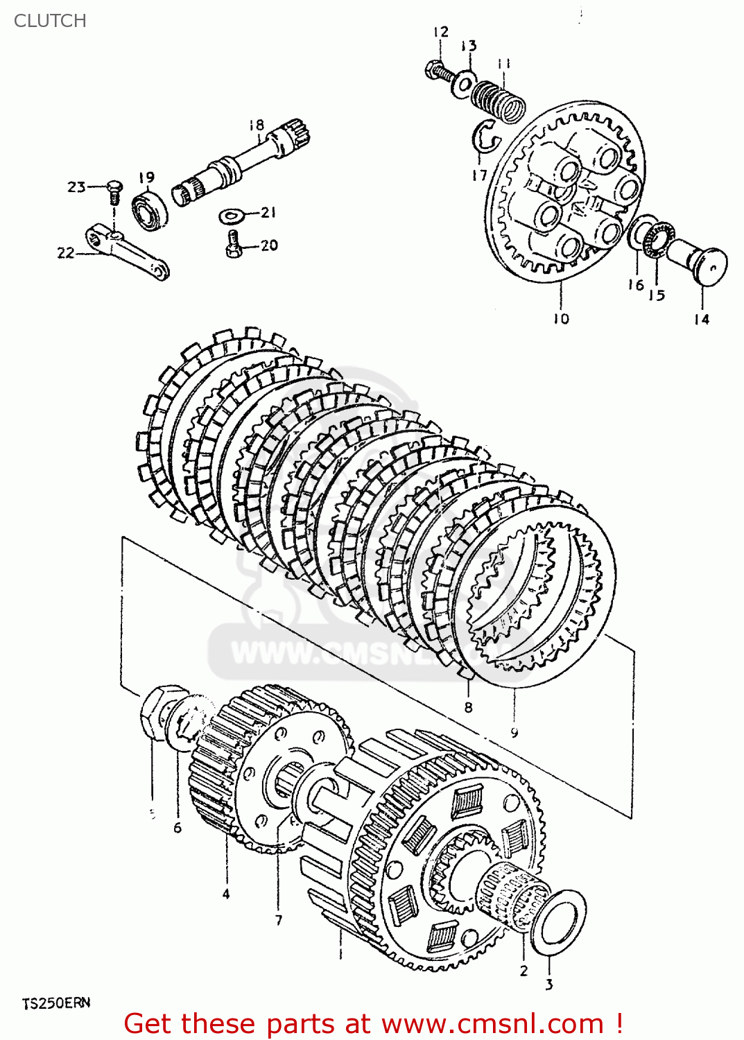 CLUTCH TS250ER 1979 (N) (E01 E02 E04 E16 E18 E22 E24 E39)