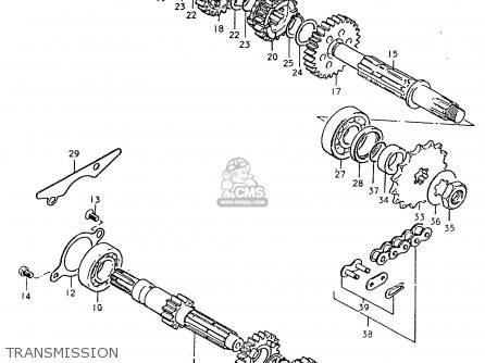 TRANSMISSION - TS250ER 1979 (N) (E01 E02 E04 E16 E18 E22 E24 E39)
