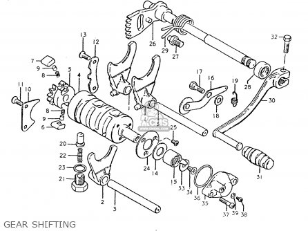 GEAR SHIFTING - TS250ER 1979 (N) (E01 E02 E04 E16 E18 E22 E24 E39)