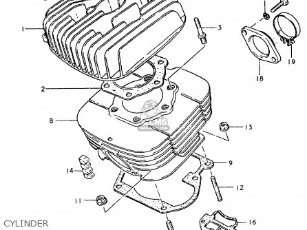 CYLINDER - TS250ER 1979 (N) (E01 E02 E04 E16 E18 E22 E24 E39)