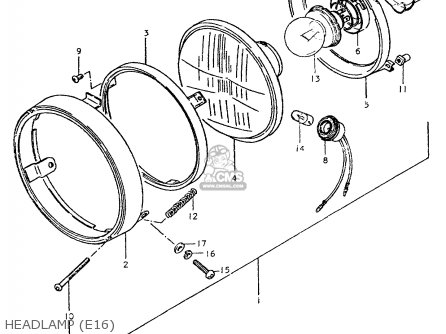 HEADLAMP (E16) - TS250ER 1979 (N) (E01 E02 E04 E16 E18 E22 E24 E39)