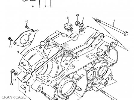 CRANKCASE - TS250ER 1979 (N) (E01 E02 E04 E16 E18 E22 E24 E39)