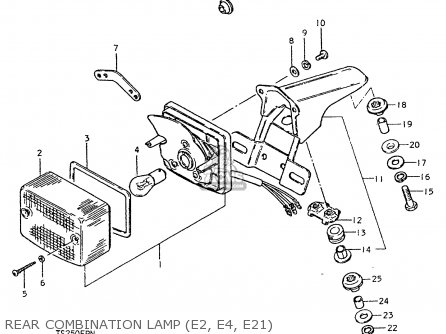 REAR COMBINATION LAMP (E2, E4, E21) - TS250ER 1979 (N) (E01 E02 E04 E16 E18 E22 E24 E39)