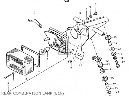 REAR COMBINATION LAMP (E16) - TS250ER 1979 (N) (E01 E02 E04 E16 E18 E22 E24 E39)