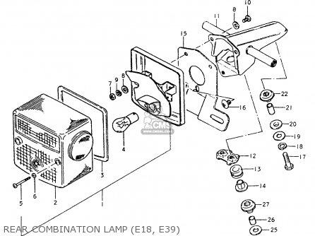REAR COMBINATION LAMP (E18, E39) - TS250ER 1979 (N) (E01 E02 E04 E16 E18 E22 E24 E39)