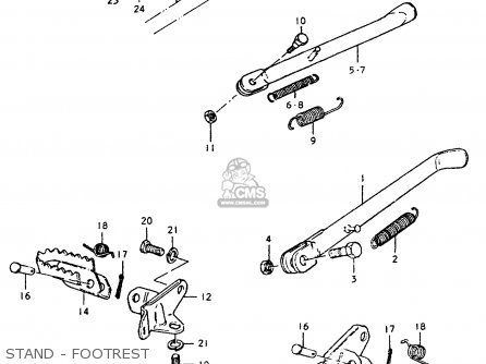 STAND - FOOTREST - TS250ER 1979 (N) (E01 E02 E04 E16 E18 E22 E24 E39)