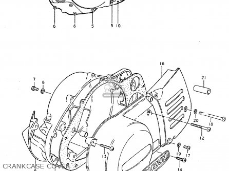 CRANKCASE COVER - TS250ER 1979 (N) (E01 E02 E04 E16 E18 E22 E24 E39)