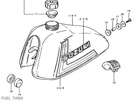 FUEL TANK - TS250ER 1979 (N) (E01 E02 E04 E16 E18 E22 E24 E39)