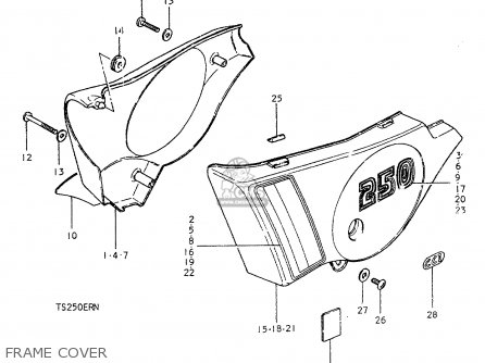 FRAME COVER - TS250ER 1979 (N) (E01 E02 E04 E16 E18 E22 E24 E39)