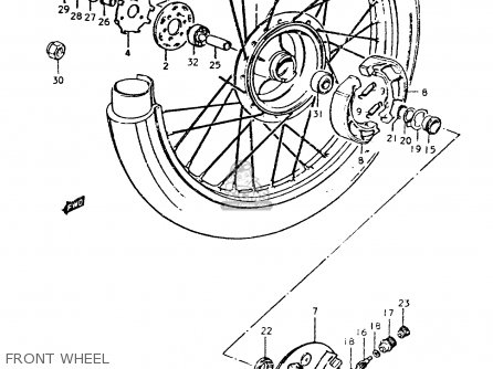 FRONT WHEEL - TS250ER 1979 (N) (E01 E02 E04 E16 E18 E22 E24 E39)