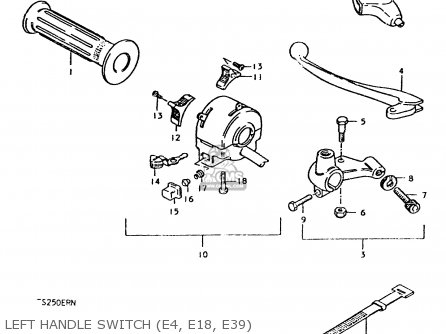 LEFT HANDLE SWITCH (E4, E18, E39) - TS250ER 1979 (N) (E01 E02 E04 E16 E18 E22 E24 E39)