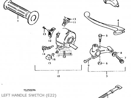 LEFT HANDLE SWITCH (E22) - TS250ER 1979 (N) (E01 E02 E04 E16 E18 E22 E24 E39)