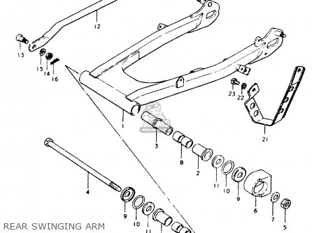 REAR SWINGING ARM - TS250ER 1979 (N) (E01 E02 E04 E16 E18 E22 E24 E39)