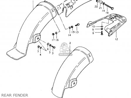 REAR FENDER - TS250ER 1979 (N) (E01 E02 E04 E16 E18 E22 E24 E39)
