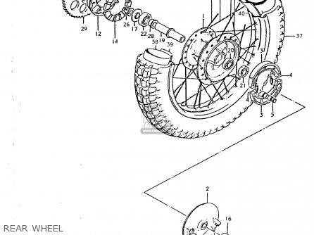 REAR WHEEL - TS250ER 1979 (N) (E01 E02 E04 E16 E18 E22 E24 E39)