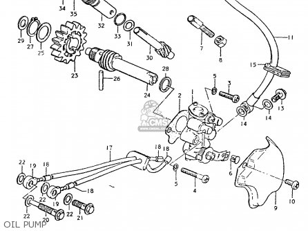 OIL PUMP - TS250ER 1979 (N) (E01 E02 E04 E16 E18 E22 E24 E39)