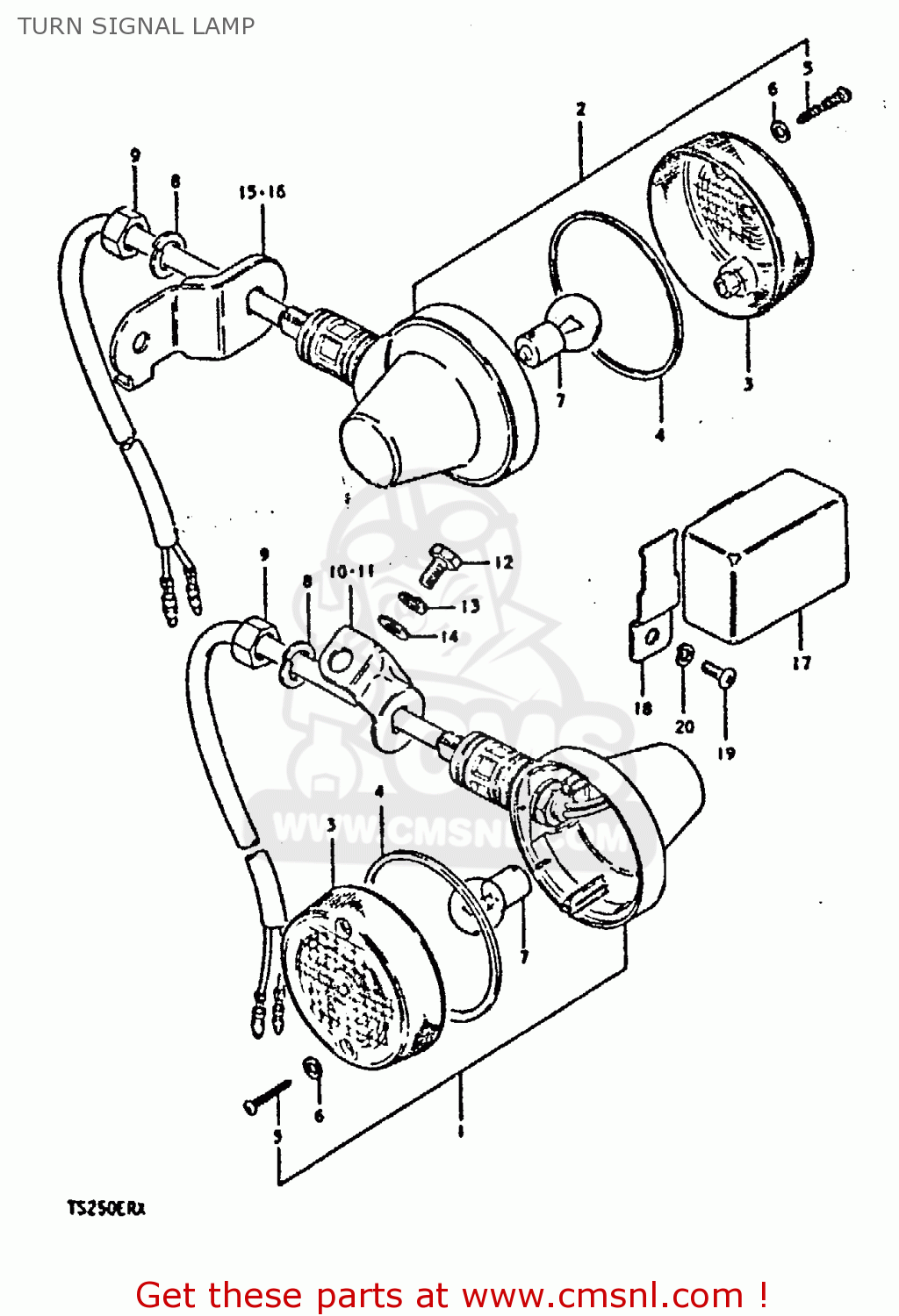 TURN SIGNAL LAMP TS250ER 1980 (T) (01 02 E04 E09 E16 E17 E18 E21 E22 E24 E30 E39)