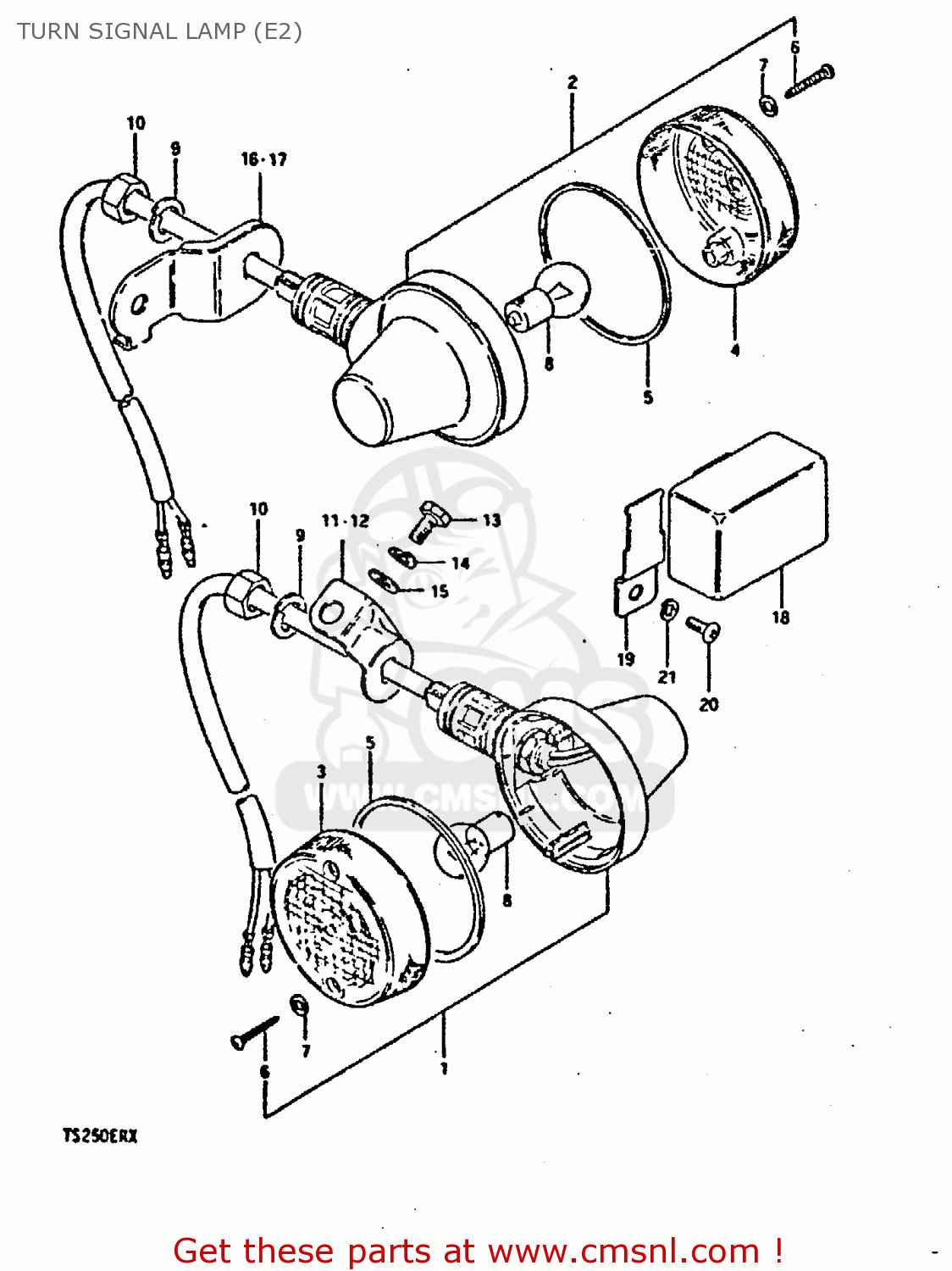 TURN SIGNAL LAMP (E2) TS250ER 1980 (T) (01 02 E04 E09 E16 E17 E18 E21 E22 E24 E30 E39)