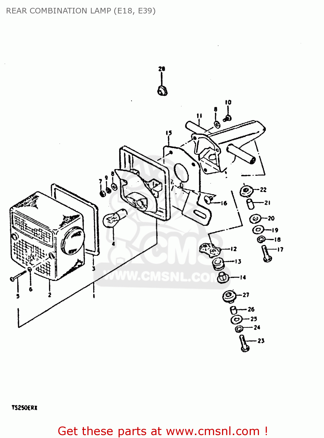 REAR COMBINATION LAMP (E18, E39) TS250ER 1980 (T) (01 02 E04 E09 E16 E17 E18 E21 E22 E24 E30 E39)