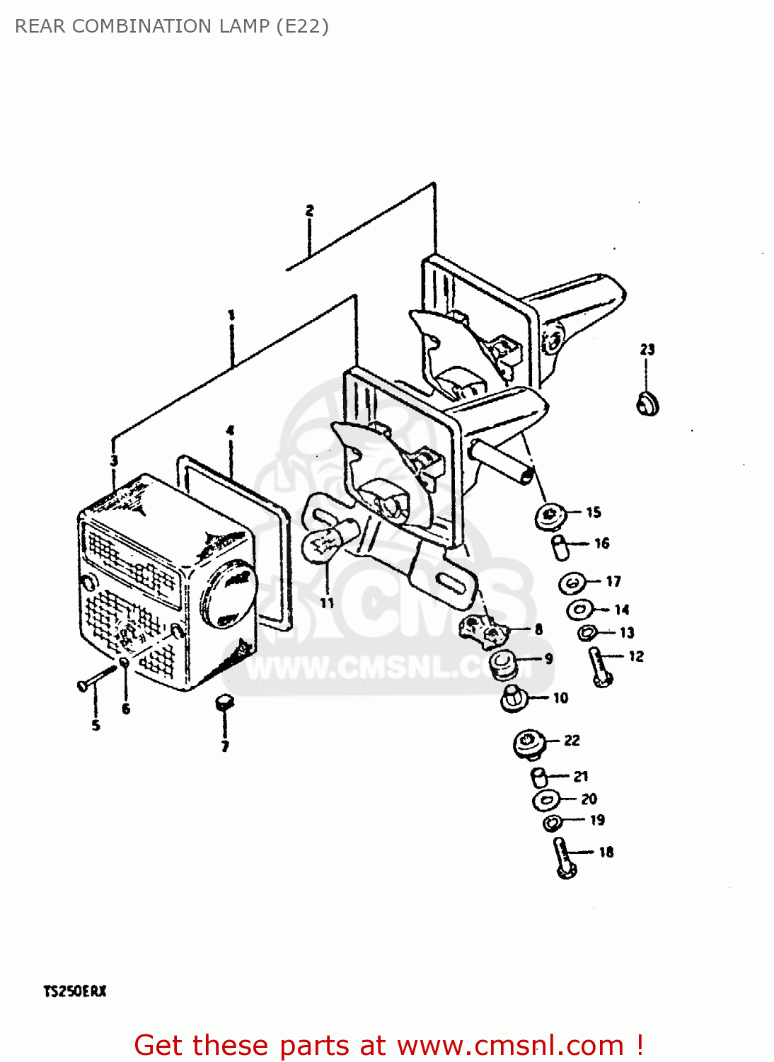 REAR COMBINATION LAMP (E22) TS250ER 1980 (T) (01 02 E04 E09 E16 E17 E18 E21 E22 E24 E30 E39)