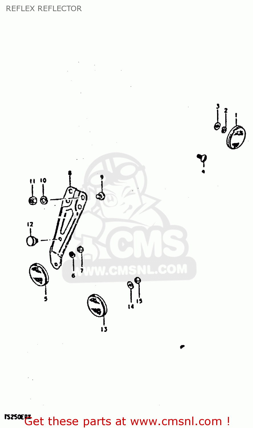 REFLEX REFLECTOR TS250ER 1980 (T) (01 02 E04 E09 E16 E17 E18 E21 E22 E24 E30 E39)