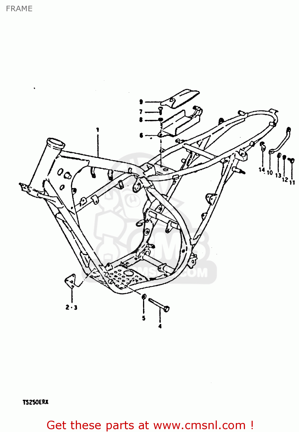 FRAME TS250ER 1980 (T) (01 02 E04 E09 E16 E17 E18 E21 E22 E24 E30 E39)