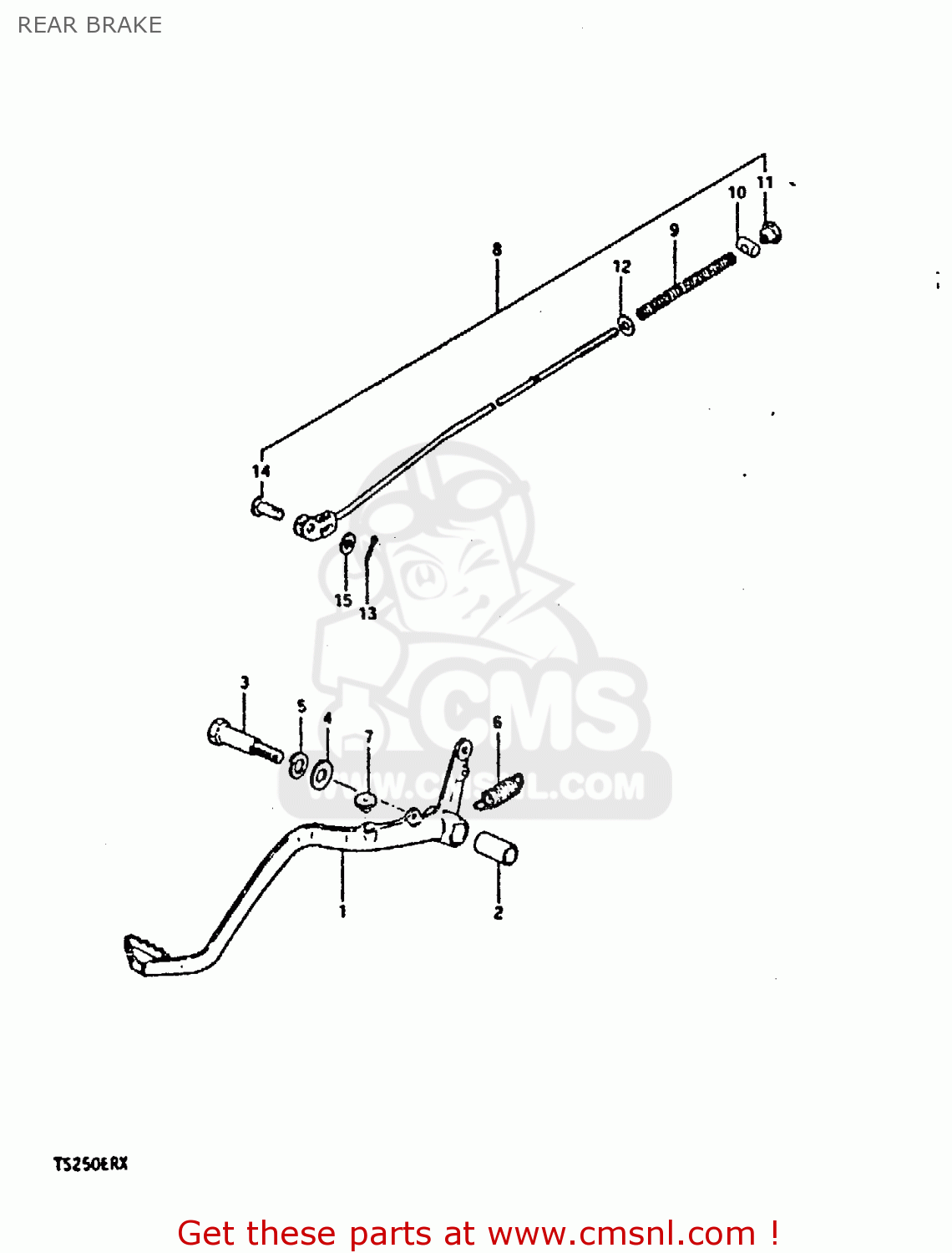 REAR BRAKE TS250ER 1980 (T) (01 02 E04 E09 E16 E17 E18 E21 E22 E24 E30 E39)