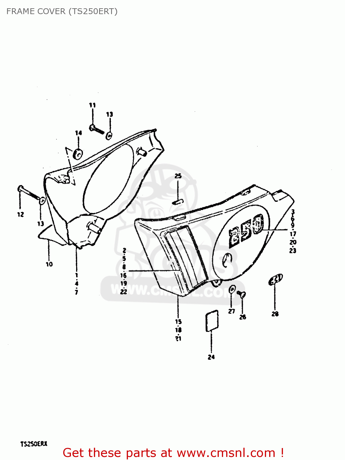 FRAME COVER (TS250ERT) TS250ER 1980 (T) (01 02 E04 E09 E16 E17 E18 E21 E22 E24 E30 E39)