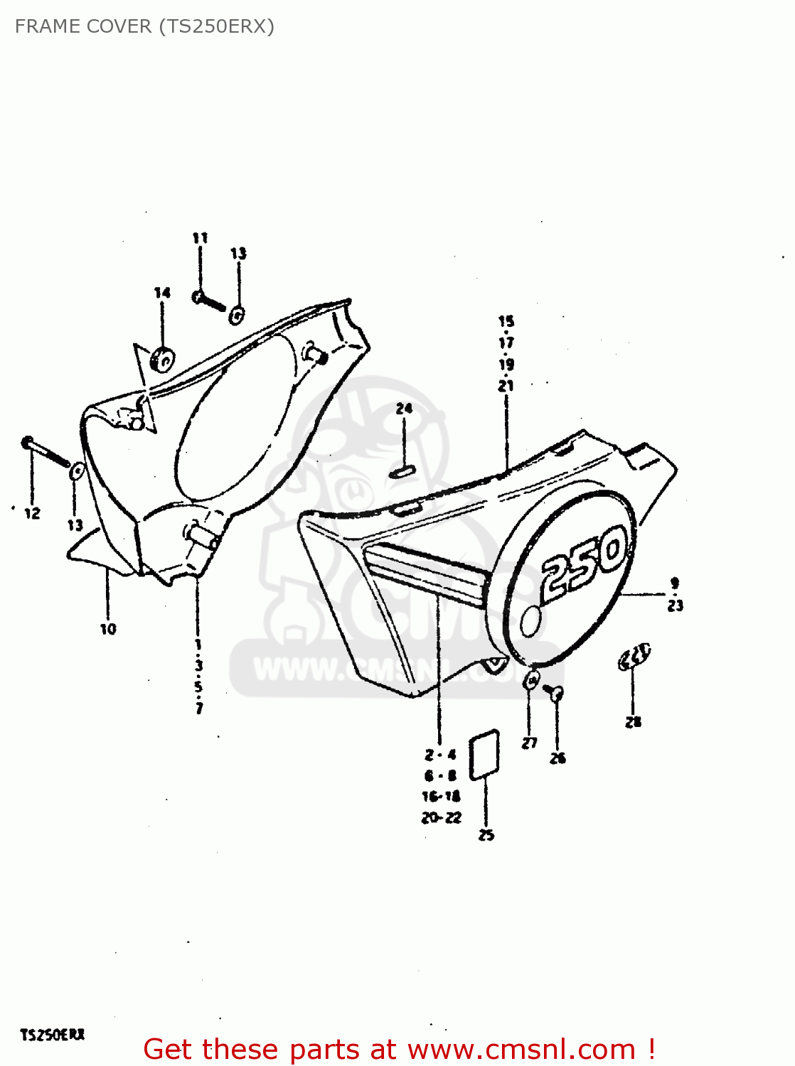 FRAME COVER (TS250ERX) TS250ER 1980 (T) (01 02 E04 E09 E16 E17 E18 E21 E22 E24 E30 E39)