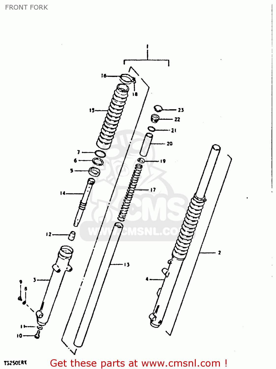 FRONT FORK TS250ER 1980 (T) (01 02 E04 E09 E16 E17 E18 E21 E22 E24 E30 E39)