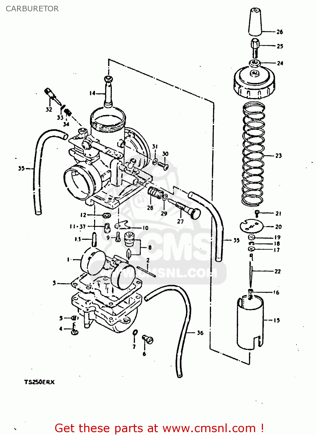 CARBURETOR TS250ER 1980 (T) (01 02 E04 E09 E16 E17 E18 E21 E22 E24 E30 E39)