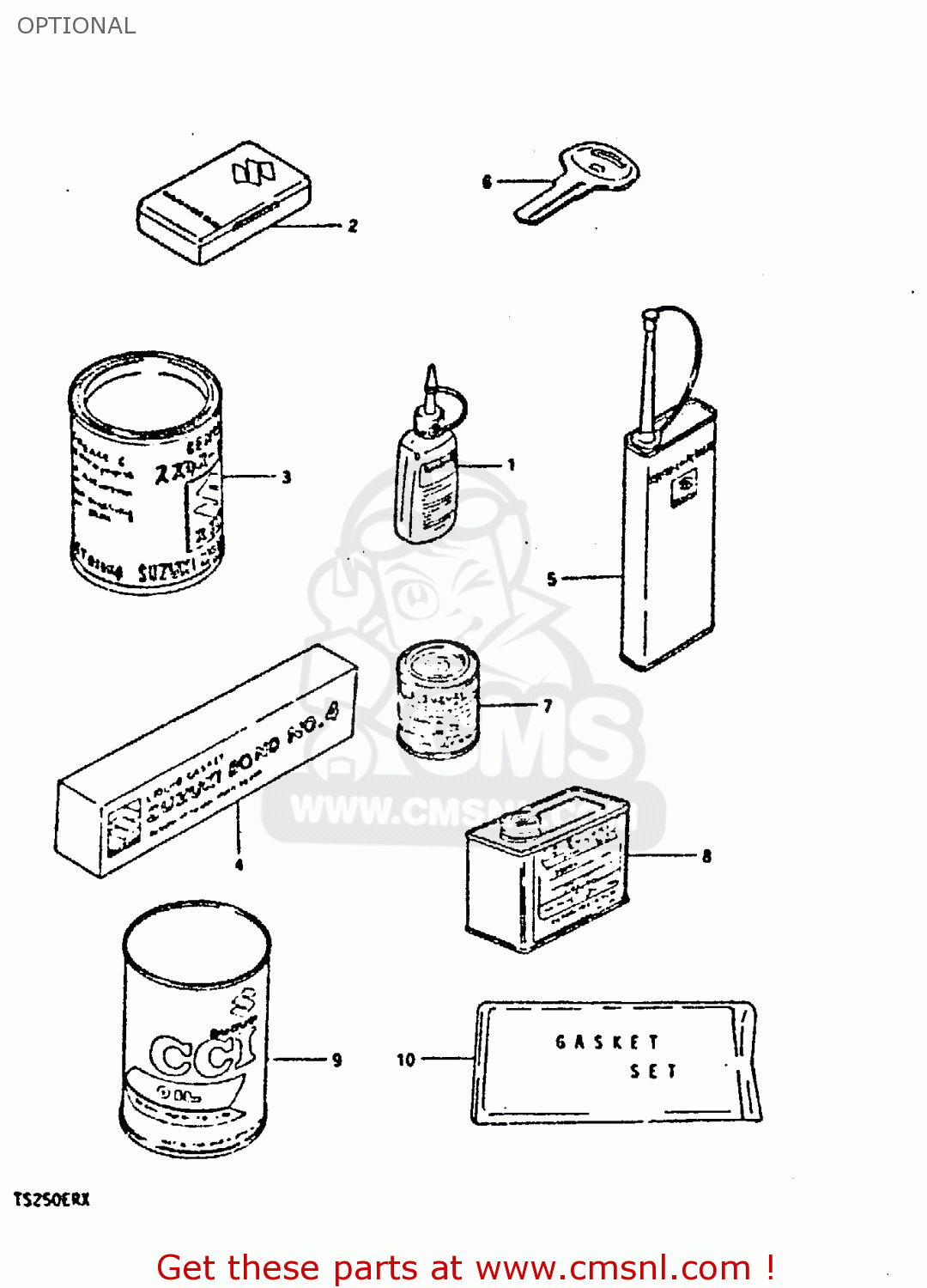 OPTIONAL TS250ER 1980 (T) (01 02 E04 E09 E16 E17 E18 E21 E22 E24 E30 E39)
