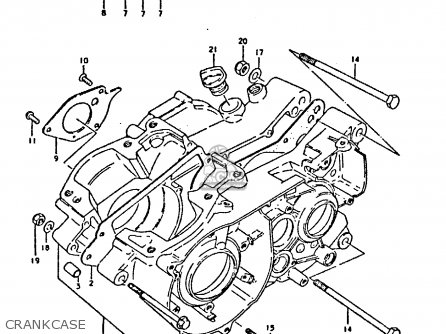 CRANKCASE - TS250ER 1980 (T) (01 02 E04 E09 E16 E17 E18 E21 E22 E24 E30 E39)