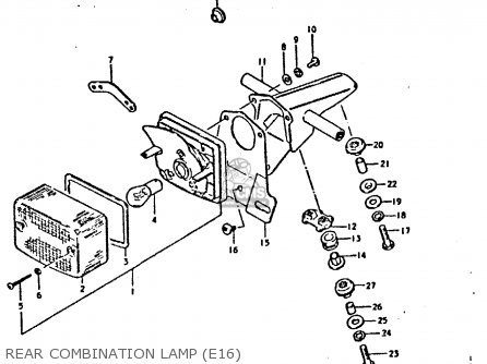 REAR COMBINATION LAMP (E16) - TS250ER 1980 (T) (01 02 E04 E09 E16 E17 E18 E21 E22 E24 E30 E39)