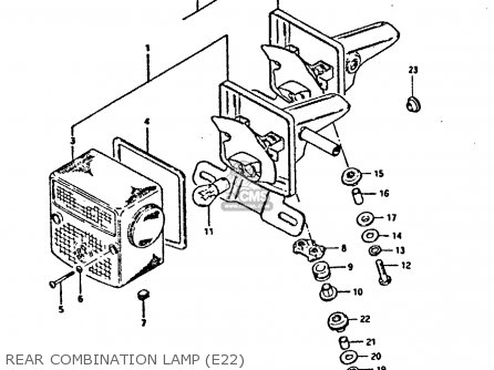 REAR COMBINATION LAMP (E22) - TS250ER 1980 (T) (01 02 E04 E09 E16 E17 E18 E21 E22 E24 E30 E39)