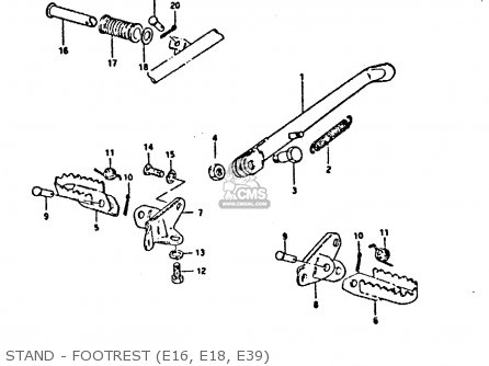STAND - FOOTREST (E16, E18, E39) - TS250ER 1980 (T) (01 02 E04 E09 E16 E17 E18 E21 E22 E24 E30 E39)