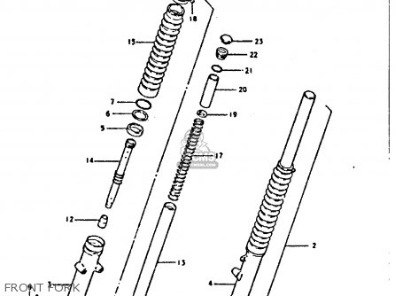 FRONT FORK - TS250ER 1980 (T) (01 02 E04 E09 E16 E17 E18 E21 E22 E24 E30 E39)