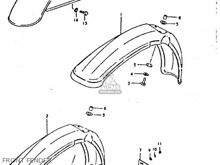FRONT FENDER - TS250ER 1980 (T) (01 02 E04 E09 E16 E17 E18 E21 E22 E24 E30 E39)