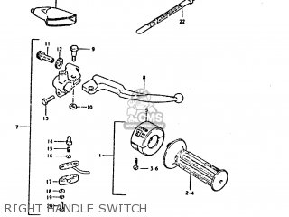 RIGHT HANDLE SWITCH - TS250ER 1980 (T) (01 02 E04 E09 E16 E17 E18 E21 E22 E24 E30 E39)