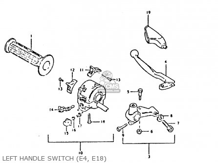 LEFT HANDLE SWITCH (E4, E18) - TS250ER 1980 (T) (01 02 E04 E09 E16 E17 E18 E21 E22 E24 E30 E39)